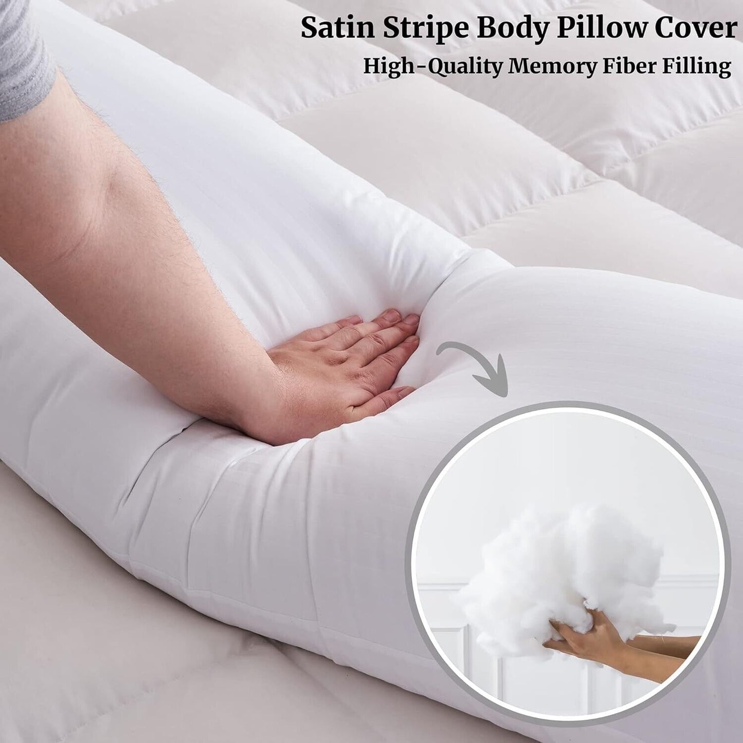 QUEEN Body Pillow Insert - Side Sleeper Bed Pillow Breathable(20 x 54 inch)