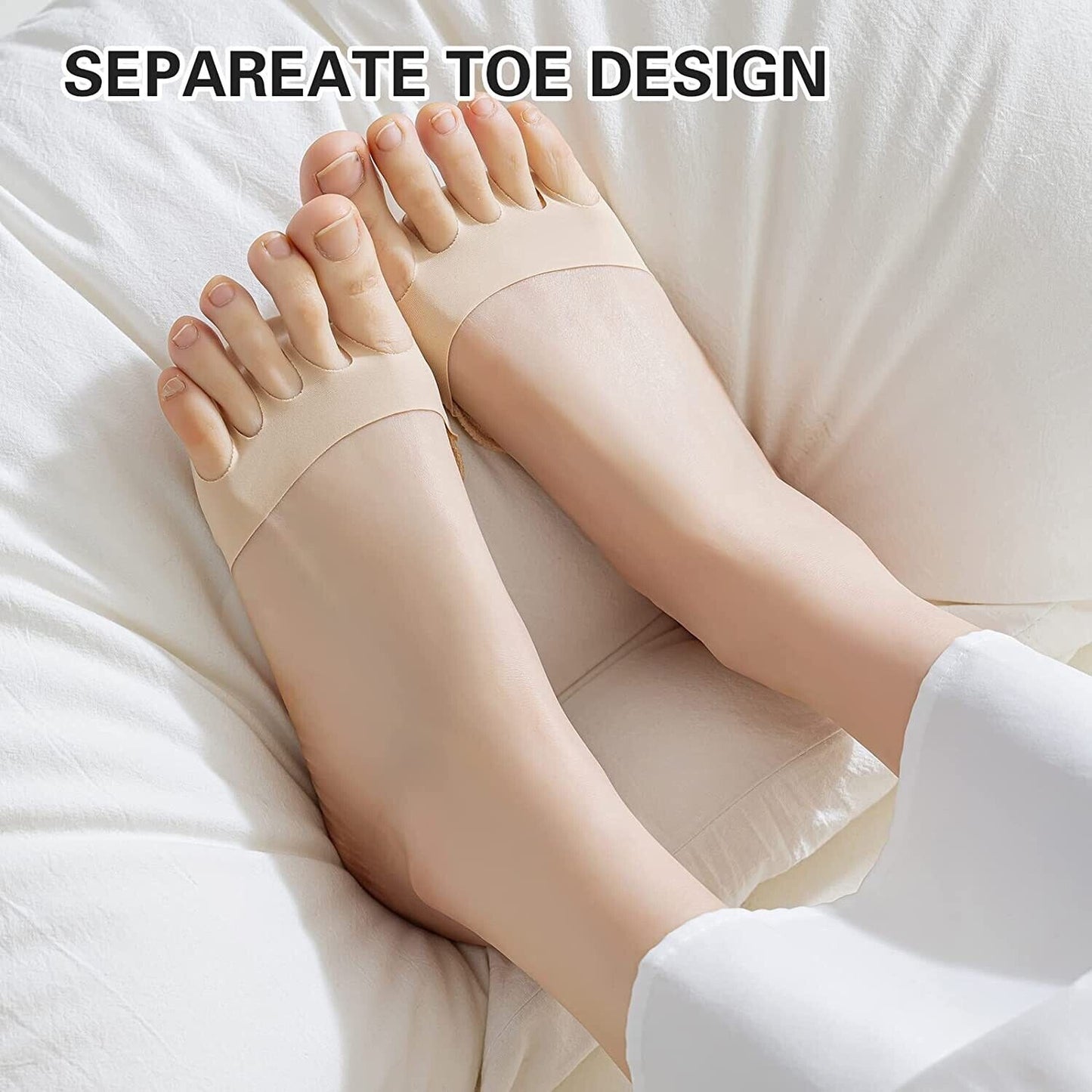 Size 6-8 -6Pairs Women's Toe Topper Liner Socks - Half socks for women