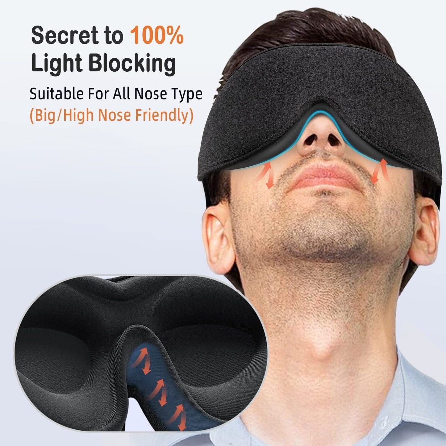 2 Pack Sleep Eye Mask for Men Women, 3D Contoured Cup Sleeping Mask & Blindfold