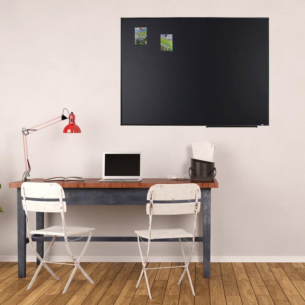 Magnetic Chalk Board 48" x 36" | Wall Mounted Chalk Black Bulletin Board with Pe