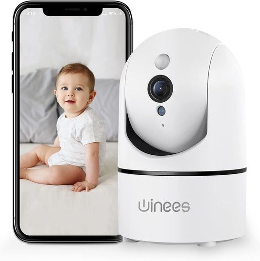 winees Baby Monitor, 1080P Indoor Camera with Night Vision, Surveillance Camera