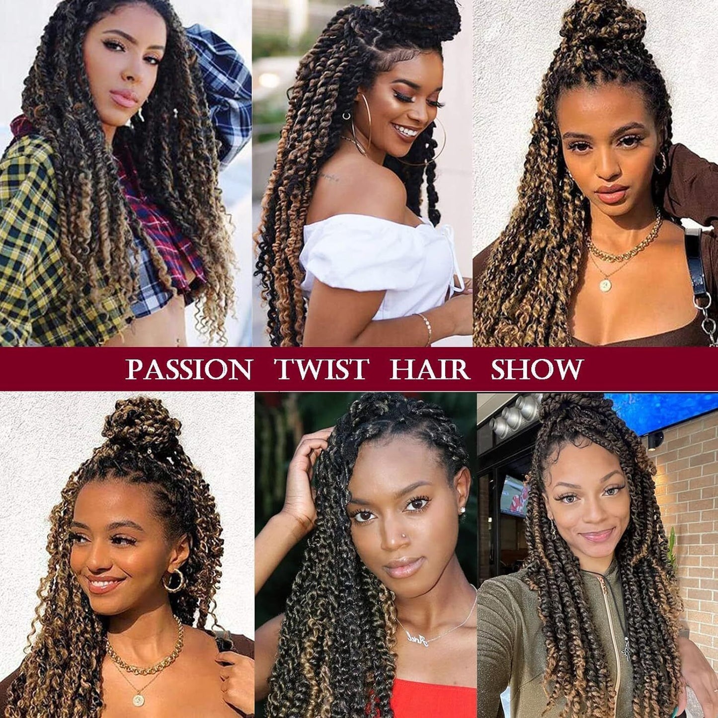 Passion Twist Hair 24 Inch 7 Packs Water Wave Crochet Hair Briads Pre-looped Bra