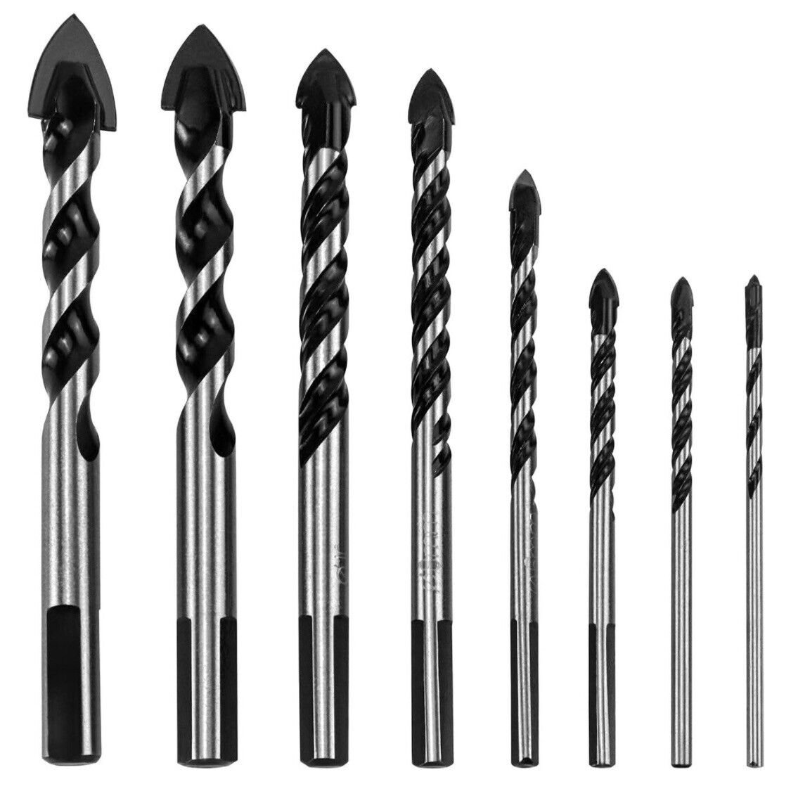 8 Pcs Set ( 3, 4, 5, 6, 8, 10, 14, 16 mm ) Multi-Material Drill Bit Set