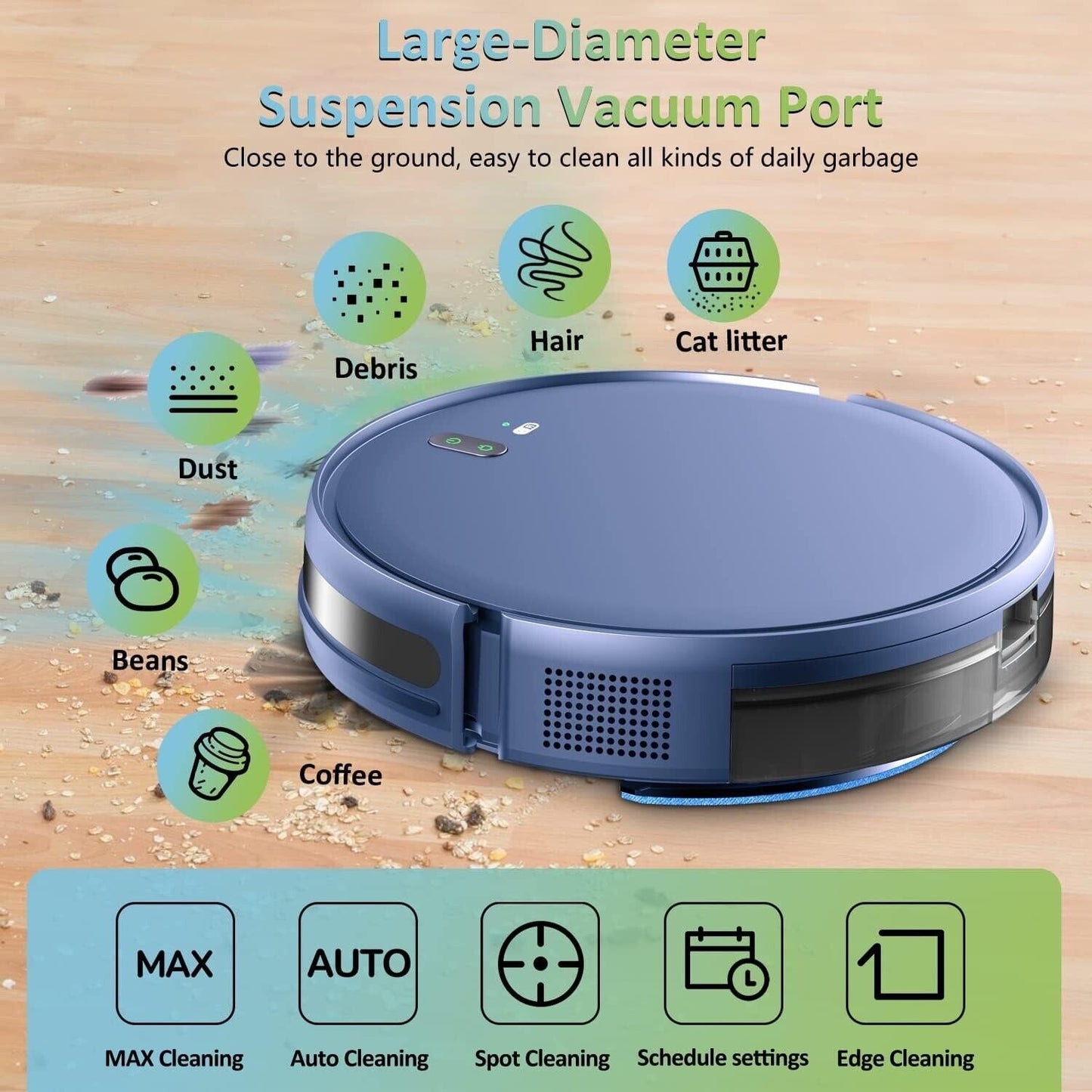 Robot Vacuum and Mop Combo, 3 in 1 Mopping Robotic Vacuum with Schedule, App/Blu