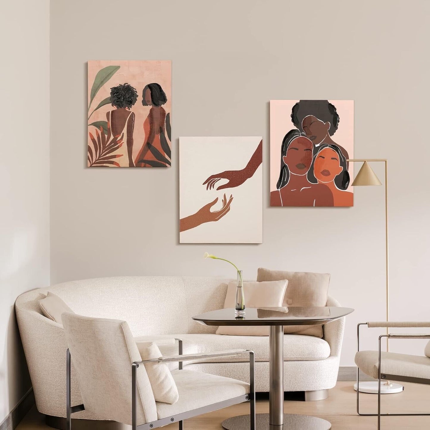 6pcs African American Wall Art, 11"x14" Black Girl Wall Art, on Canvas