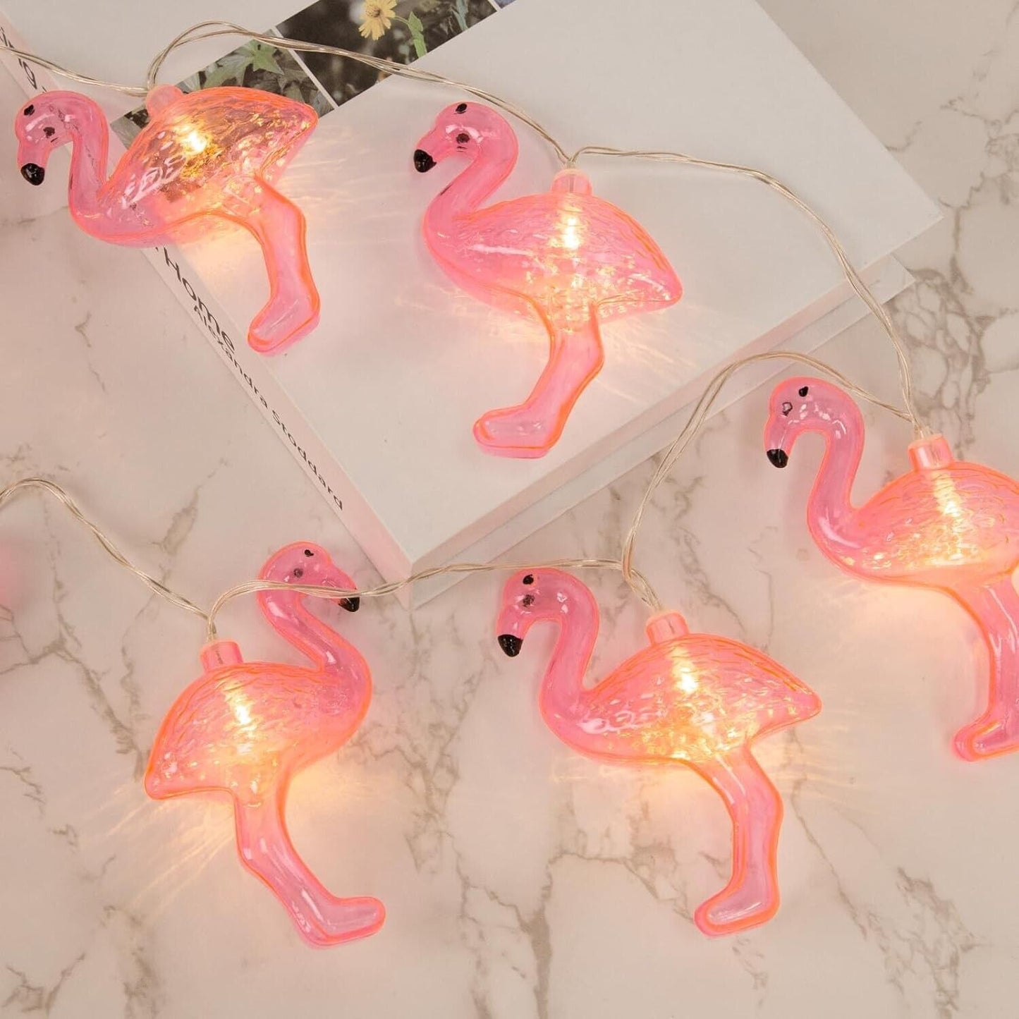 9Ft Pink Flamingo Lights, LED Flamingo String Lights Battery Operated