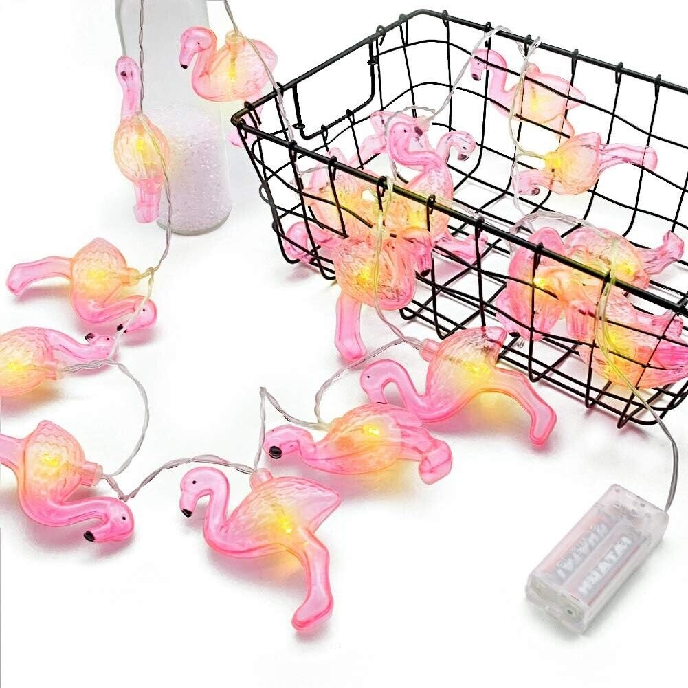 9Ft Pink Flamingo Lights, LED Flamingo String Lights Battery Operated