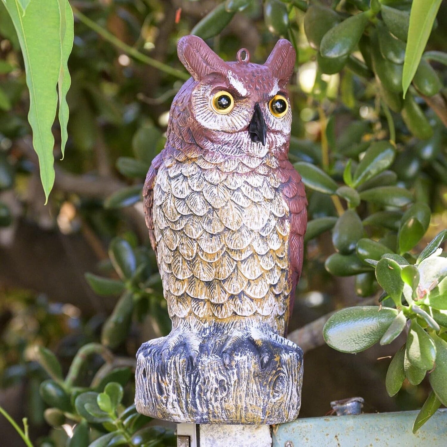 Owl to Keep Birds Away, 4 Pack Bird Scare Owl Fake Owl, Reflective Hanging Bird