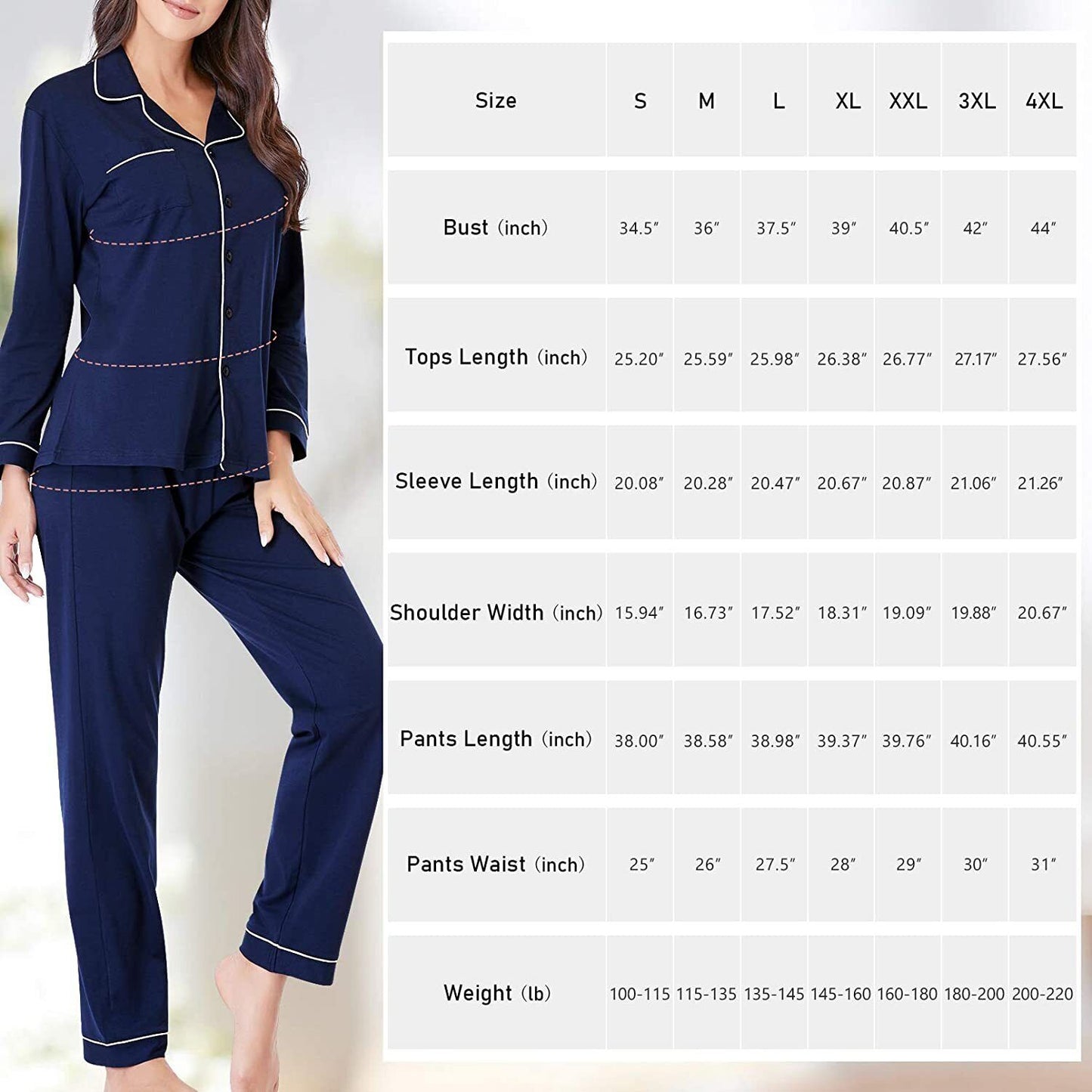 NEW Women's Soft   Set Two Piece Pajama Set Classic Comfort Pajamas LY888_4