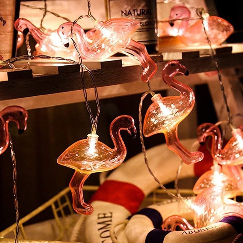 9Ft Pink Flamingo Lights, LED Flamingo String Lights Battery Operated