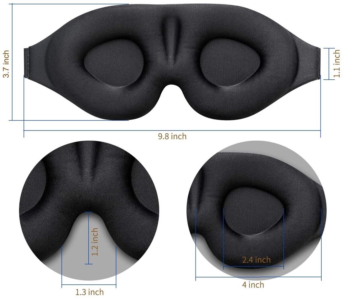 2 Pack Sleep Eye Mask for Men Women, 3D Contoured Cup Sleeping Mask & Blindfold