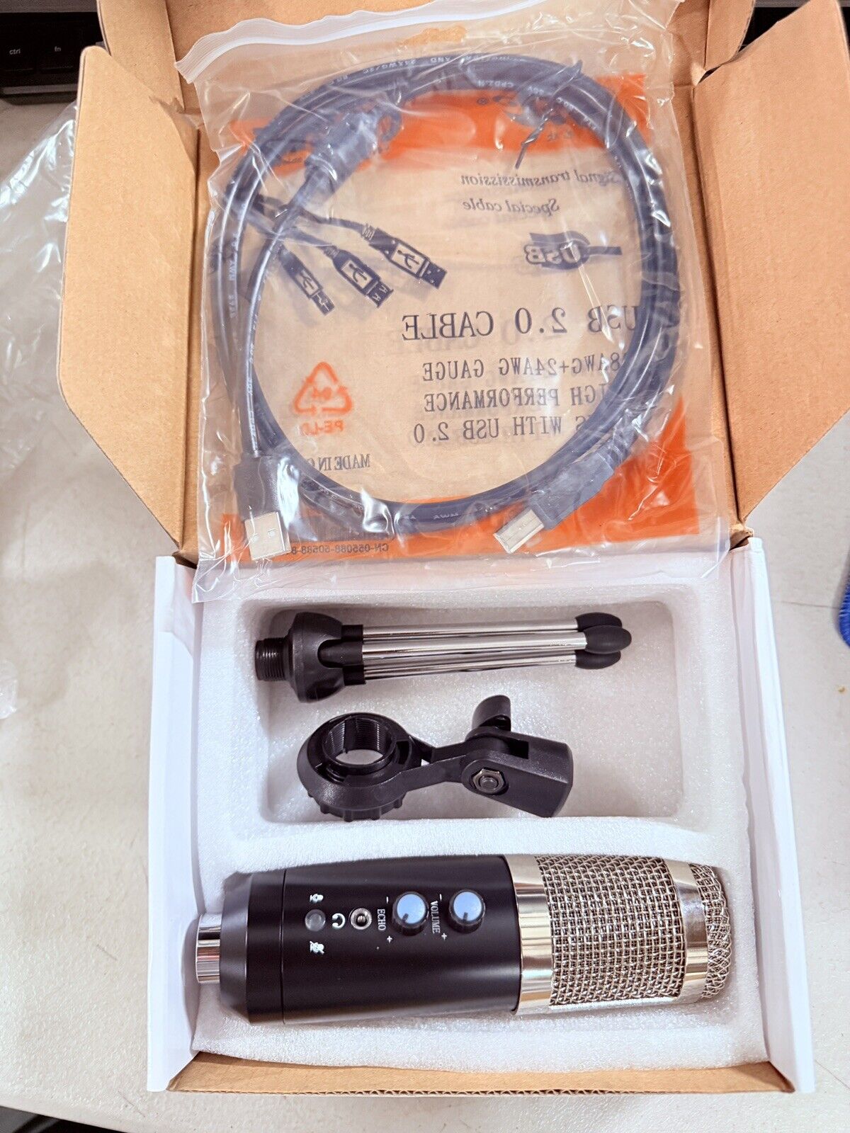 Professional Phone & USB Condenser Microphone with stand