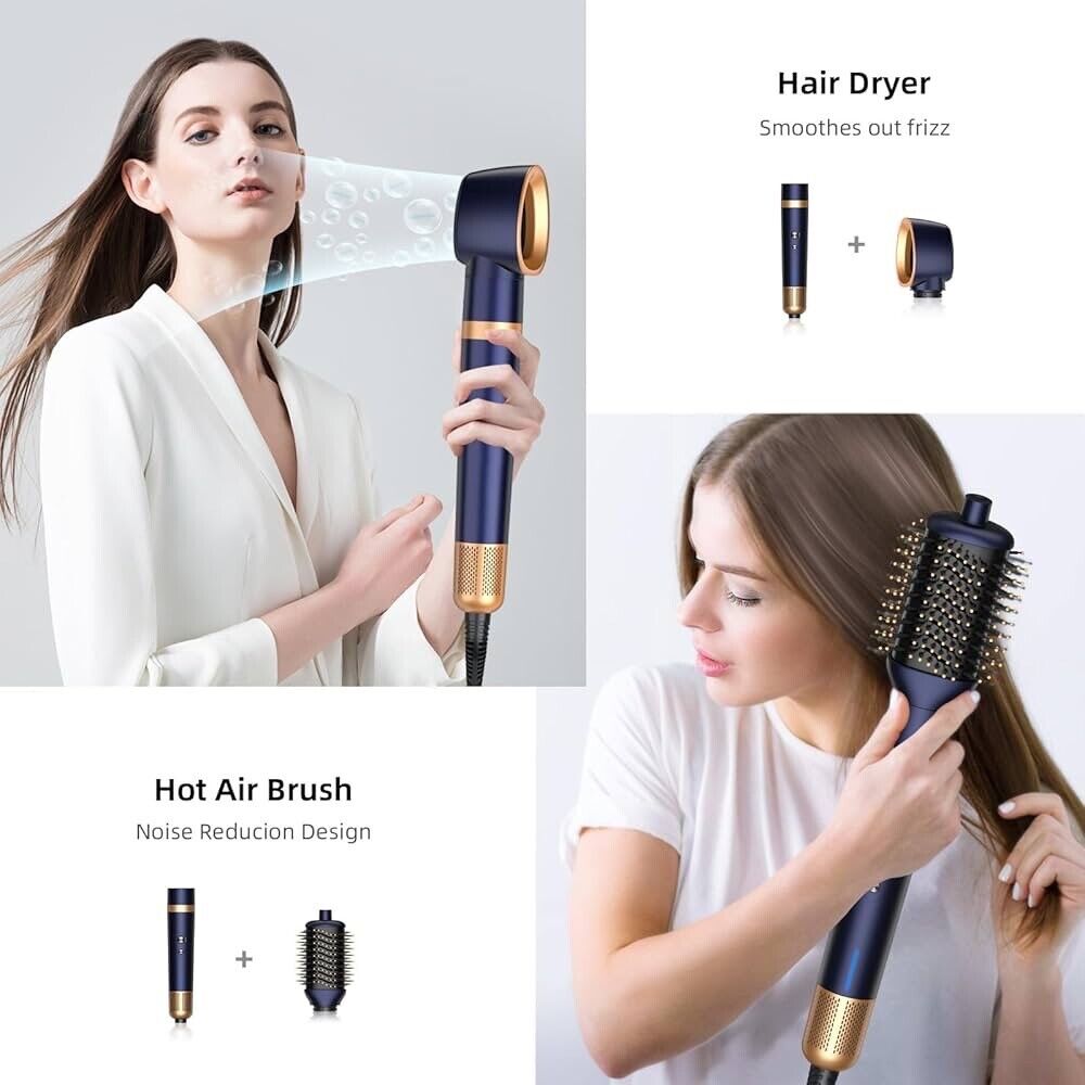 Original $269- 6 in 1 Hair Styler Set: High-Speed Ionic Dryer, Curling Wand