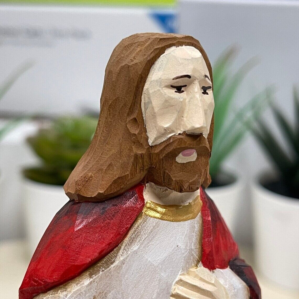 YEEYAYA Jesus Wood sculpture Religious articles Hand Carved Wood Wooden Jesus Fi