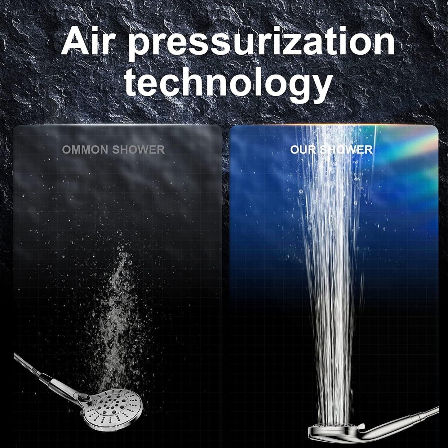 Handheld High Pressure 10 Spray Mode Shower Head With Filter