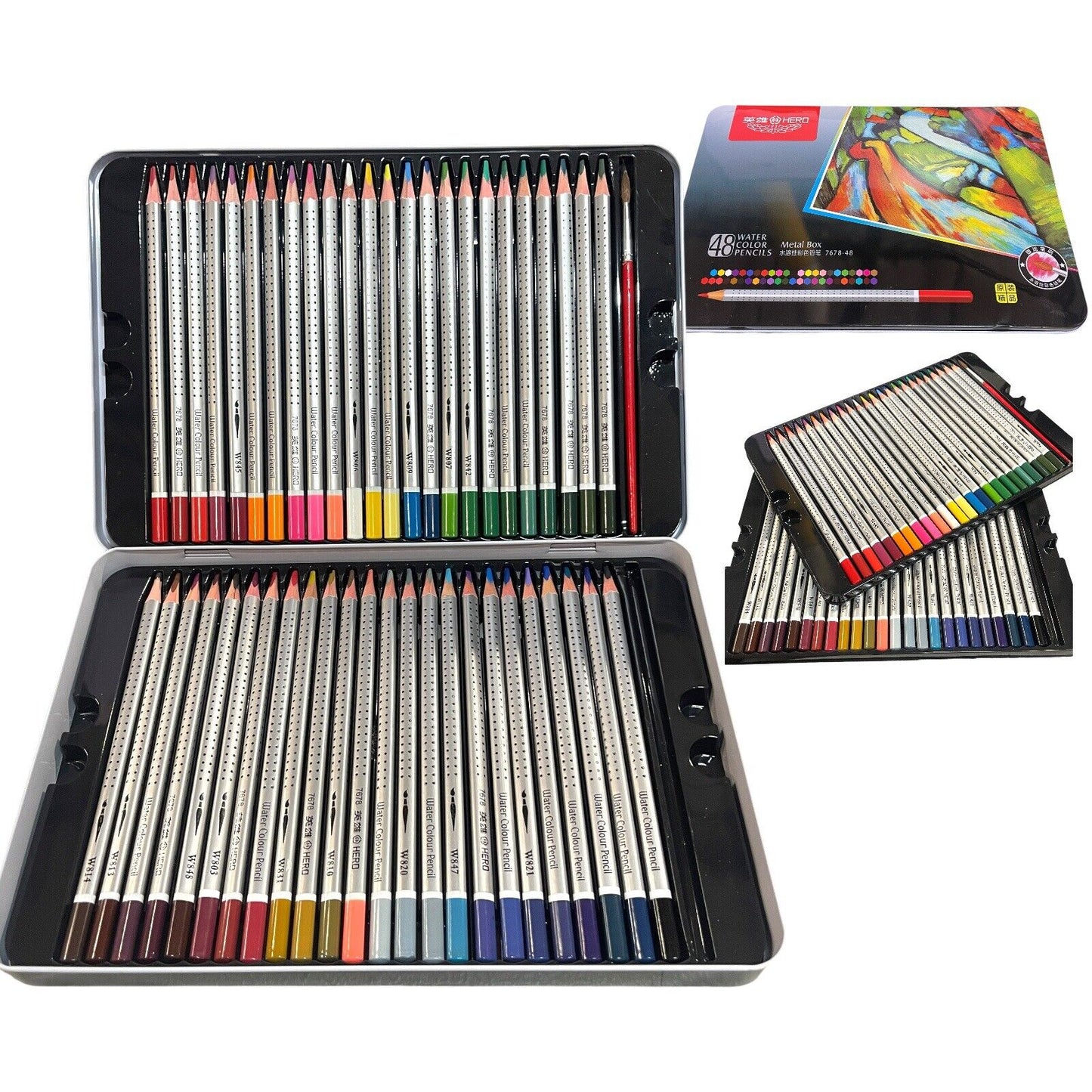 2 pack-96pcs Watercolor Colored Pencils  Watercolor pencils (48pcs each box)