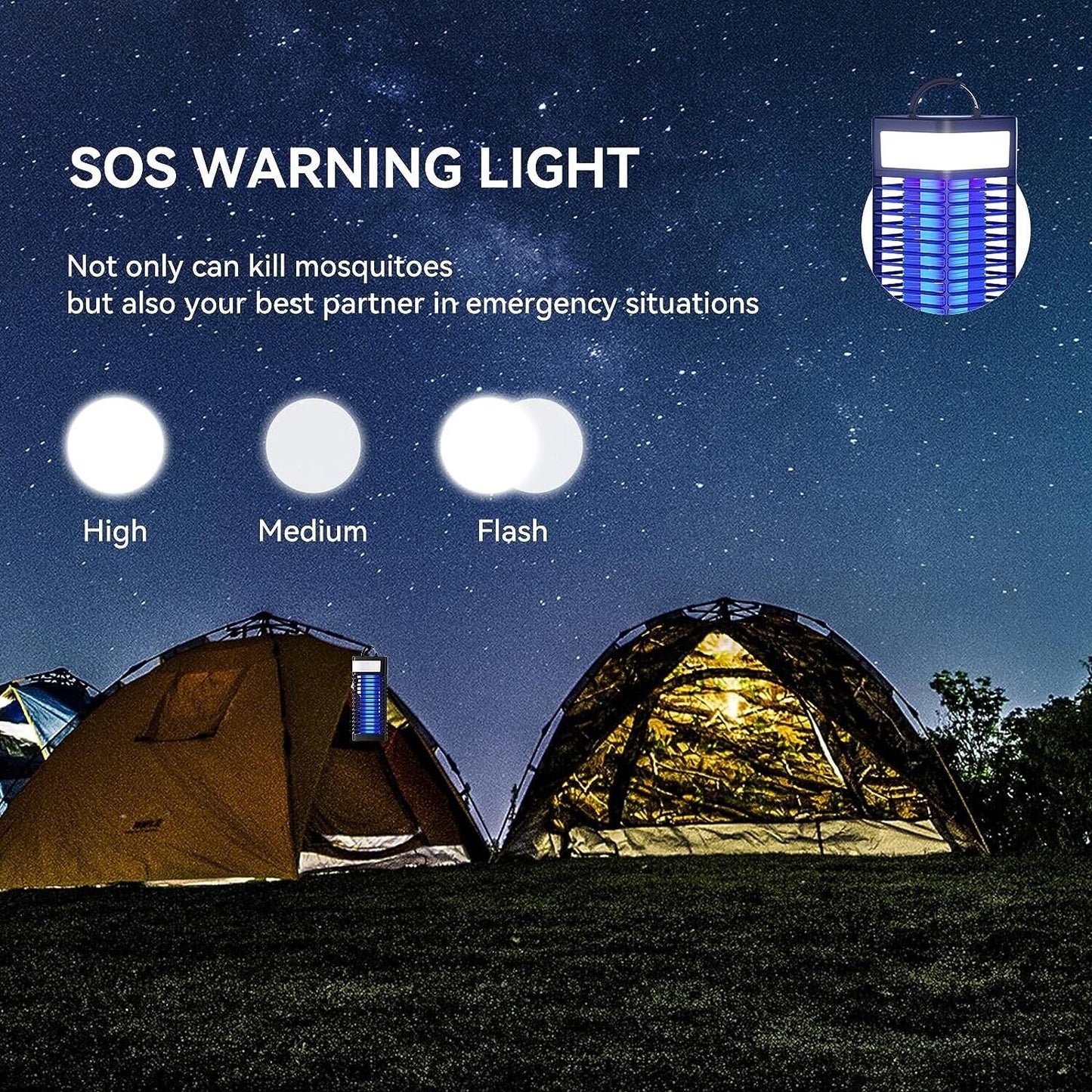 Camping light with Rechargeable Bug Zapper Waterproof Electronic Mosquito Killer