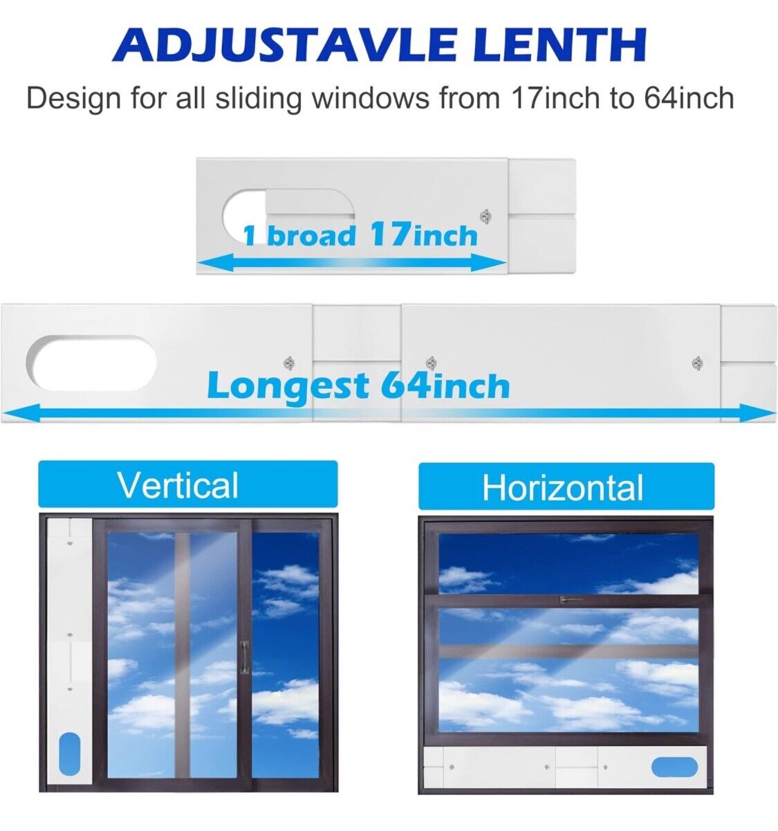 Portable AC Window Vent kit,Universal Portable Air Conditioner Window Kit