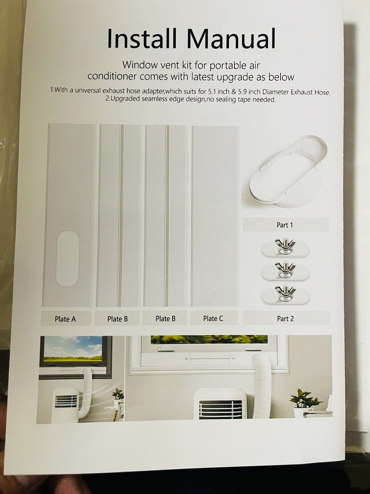 Portable AC Window Vent kit,Universal Portable Air Conditioner Window Kit