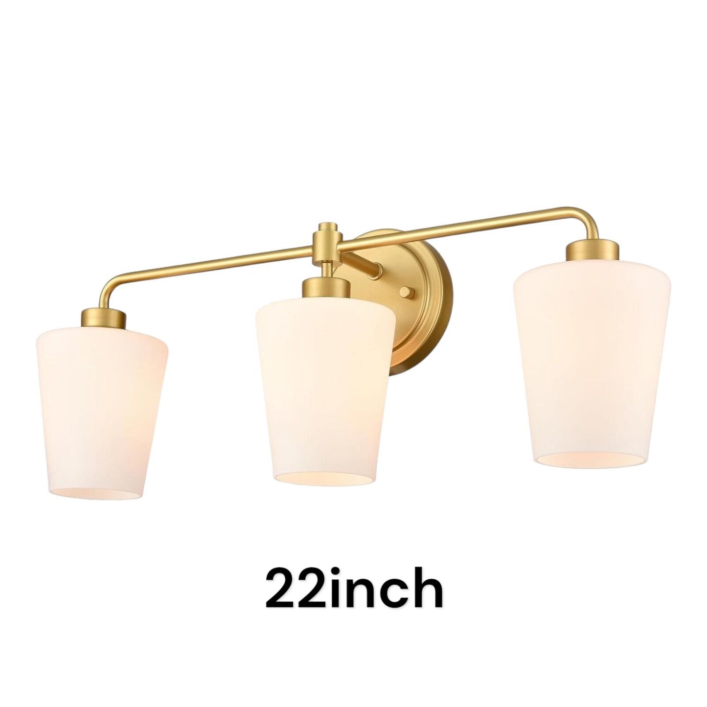 Gold Wall Sconce 3-Light Bathroom Vanity Light with Milk Glass Vanity Lights