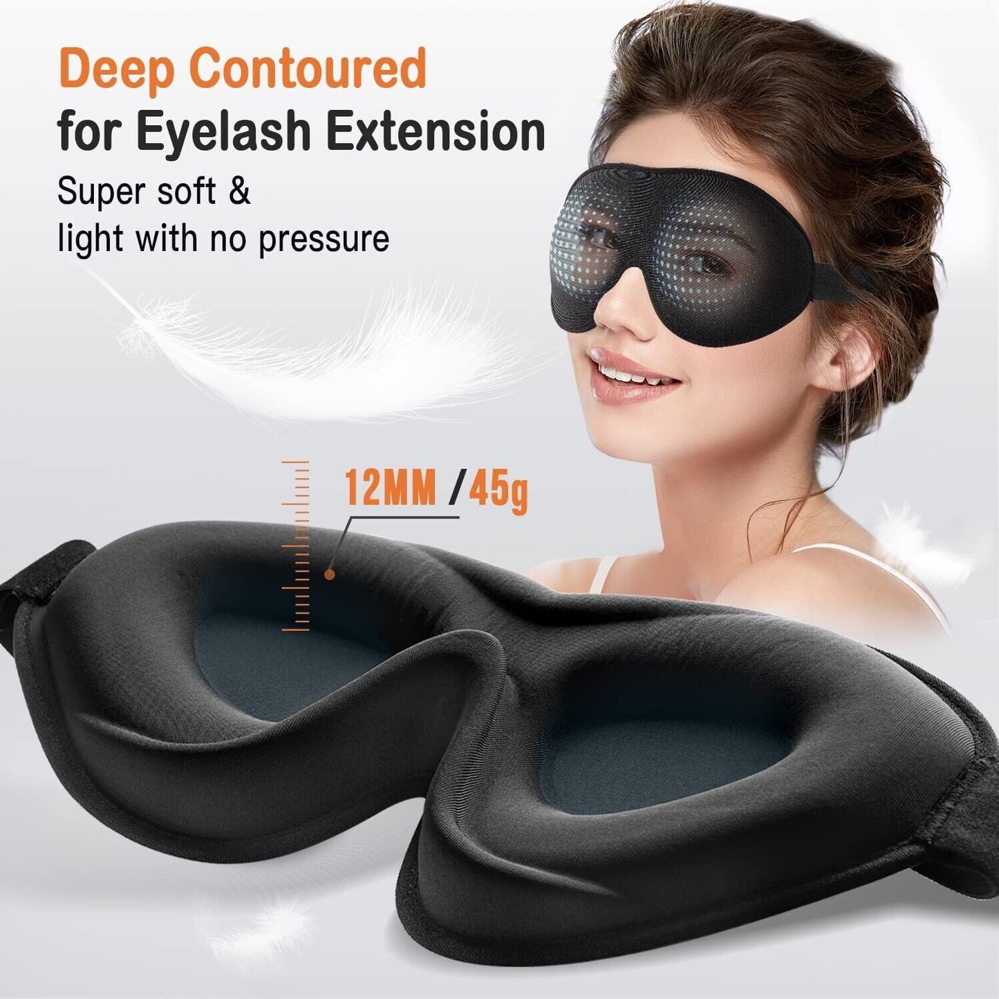 2 Pack Sleep Eye Mask for Men Women, 3D Contoured Cup Sleeping Mask & Blindfold