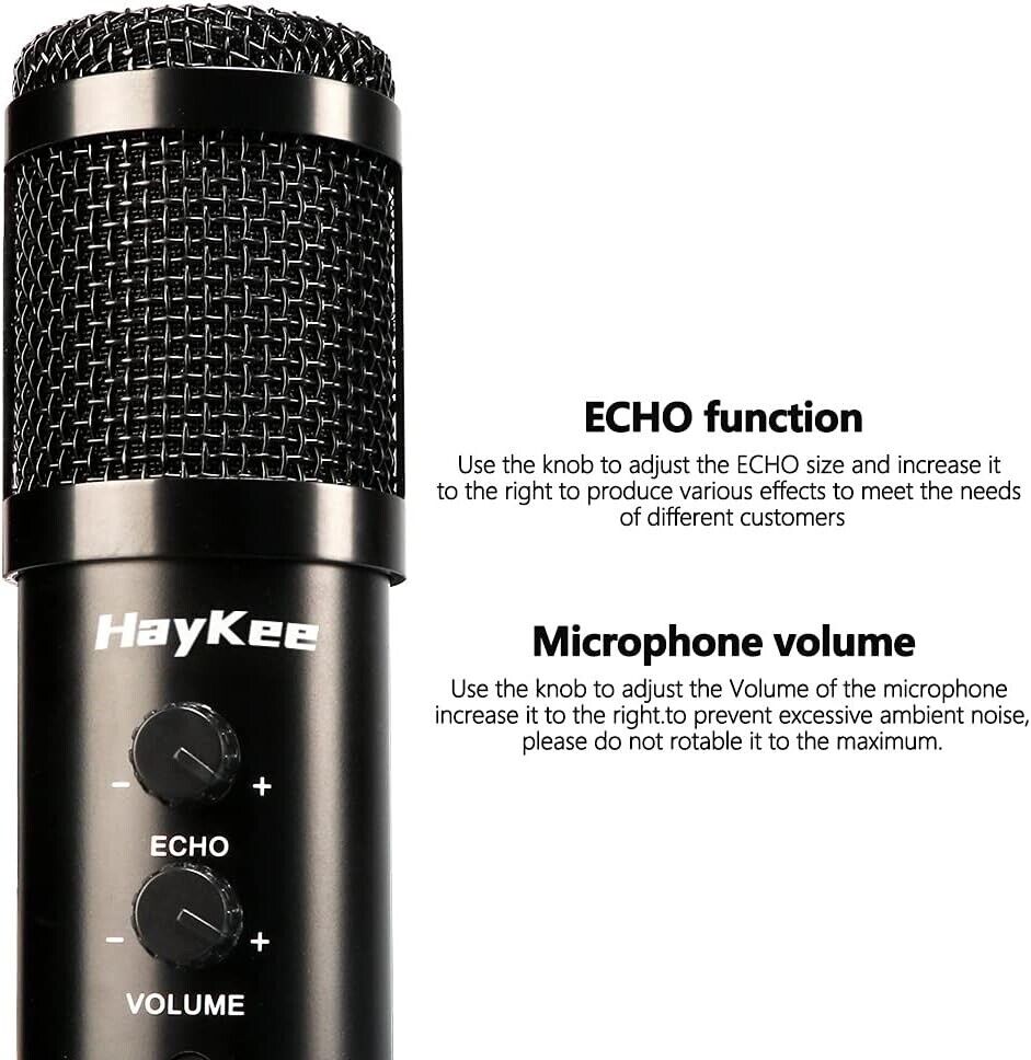 Professional Phone & USB Condenser Microphone with stand