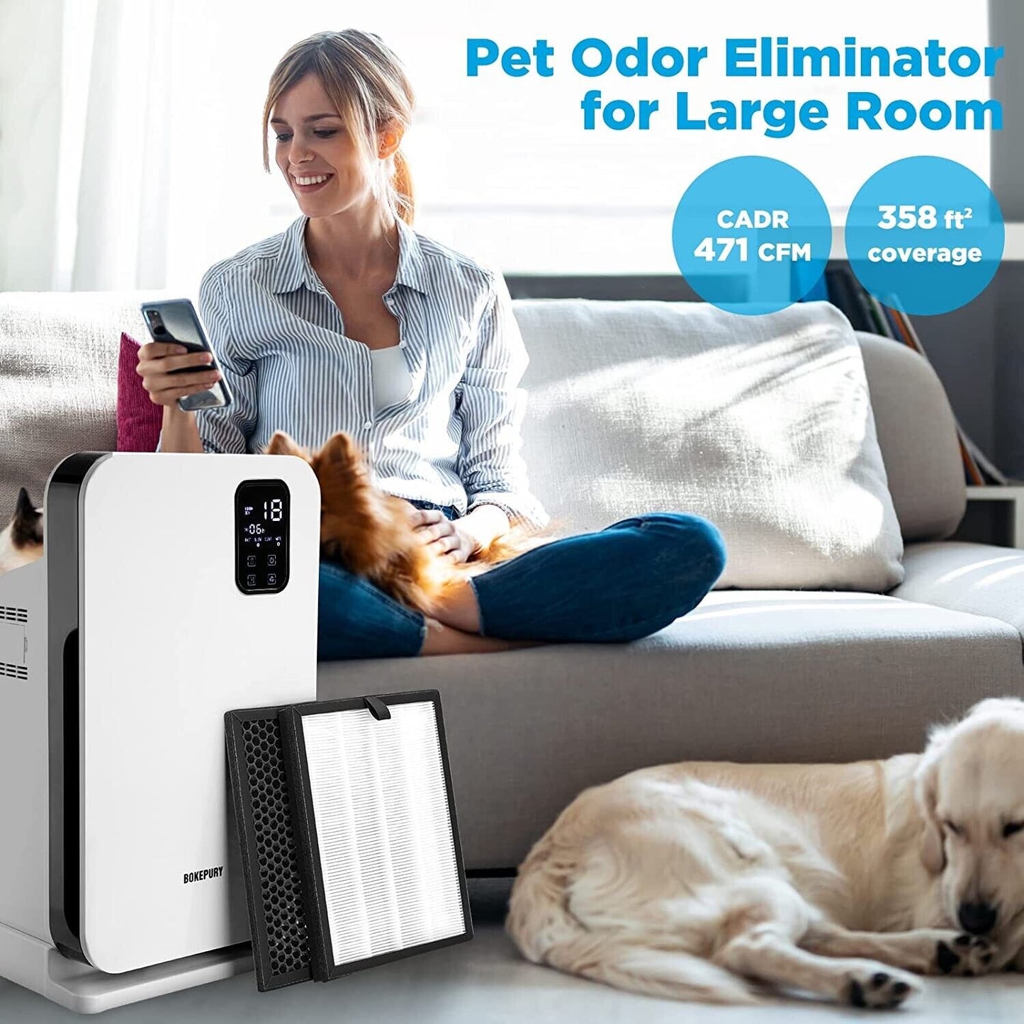 Original price $369 Smart Air Purifiers Large Room Up To 1000 Sq. Ft. Coverage