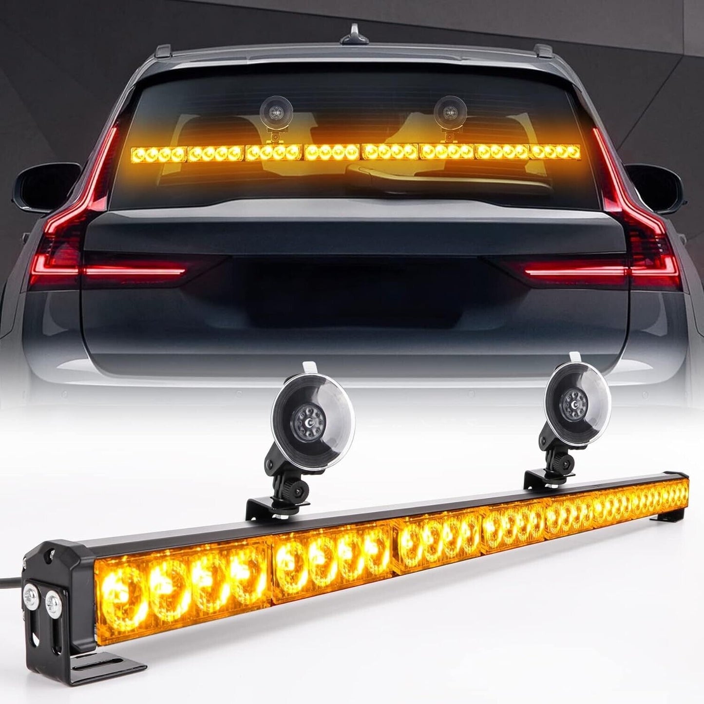 35.5” Traffic Advisor Strobe Light Bar Hazard Warning Emergency 32 LE 13ft cords