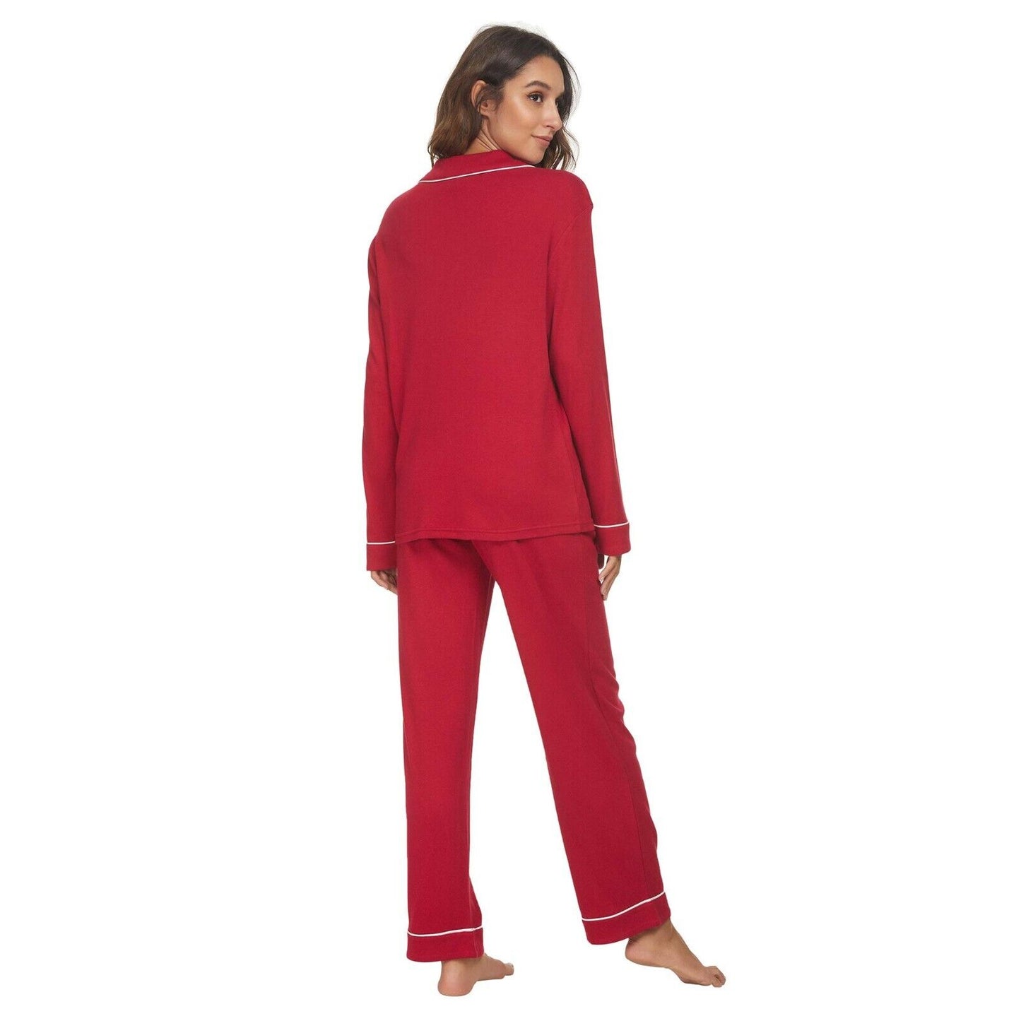 SIZE-ONLY-L-Womens Pajama Set Soft Long Sleeve Pajamas & Long Pants with Pockets