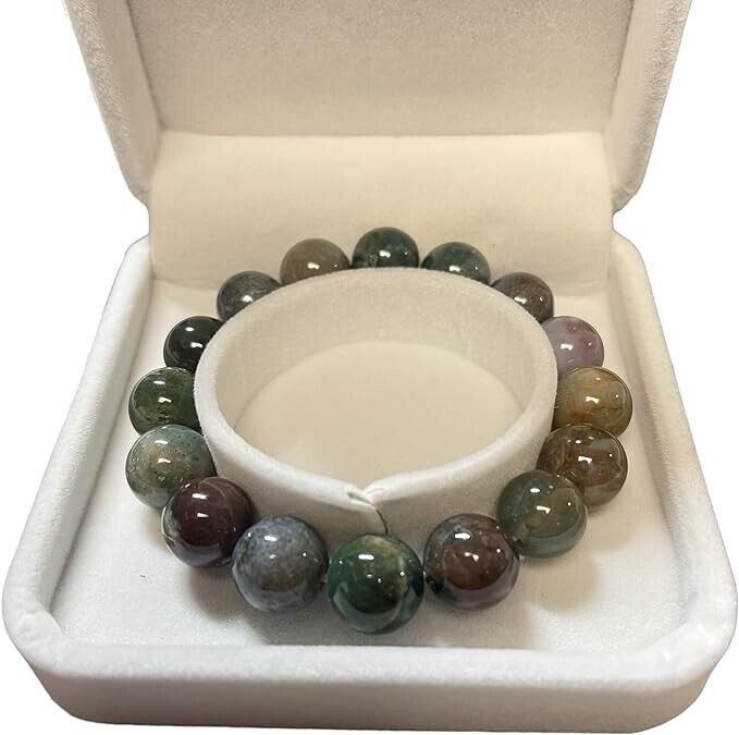 Natural stone bracelet 12mm (0.47") Bead 7-8.5Inch beaded bracelets comewith box