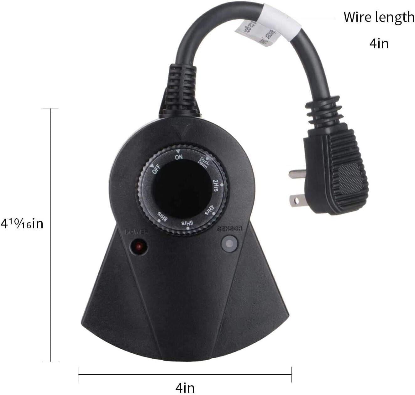 Outdoor Light Timer Waterproof, 24 Hours Plug in Timer