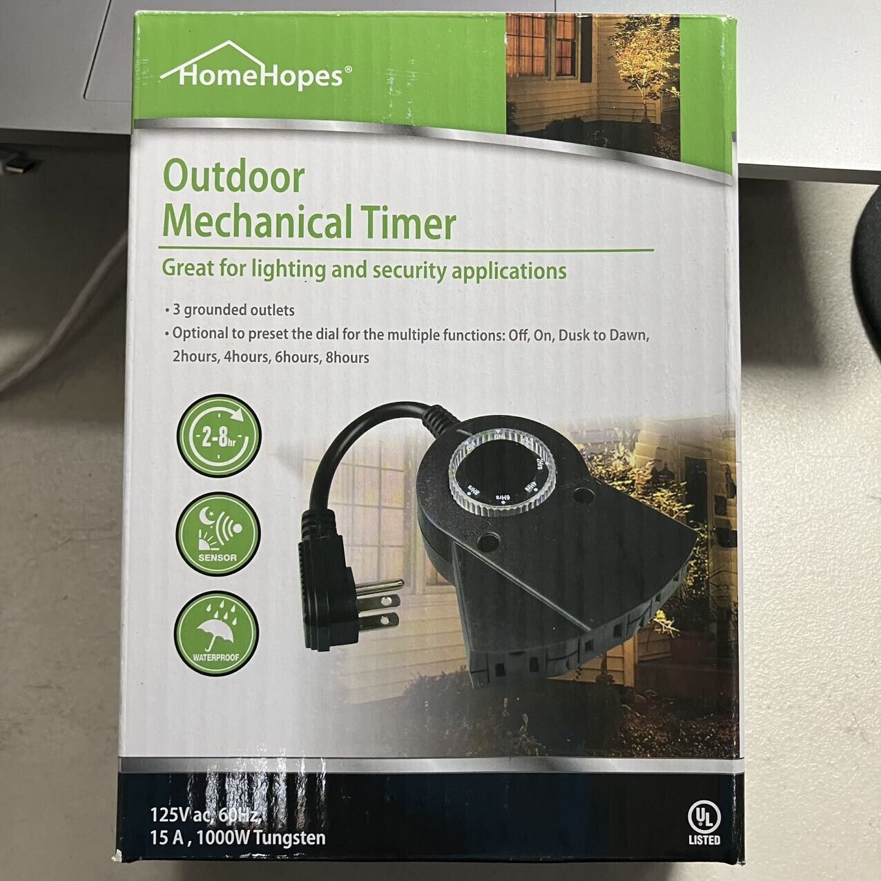 Outdoor Light Timer Waterproof, 24 Hours Plug in Timer