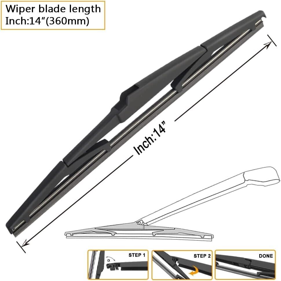 3Pcs 24"+18"+14" Windshield Wipers+ Rear Wiper Blade