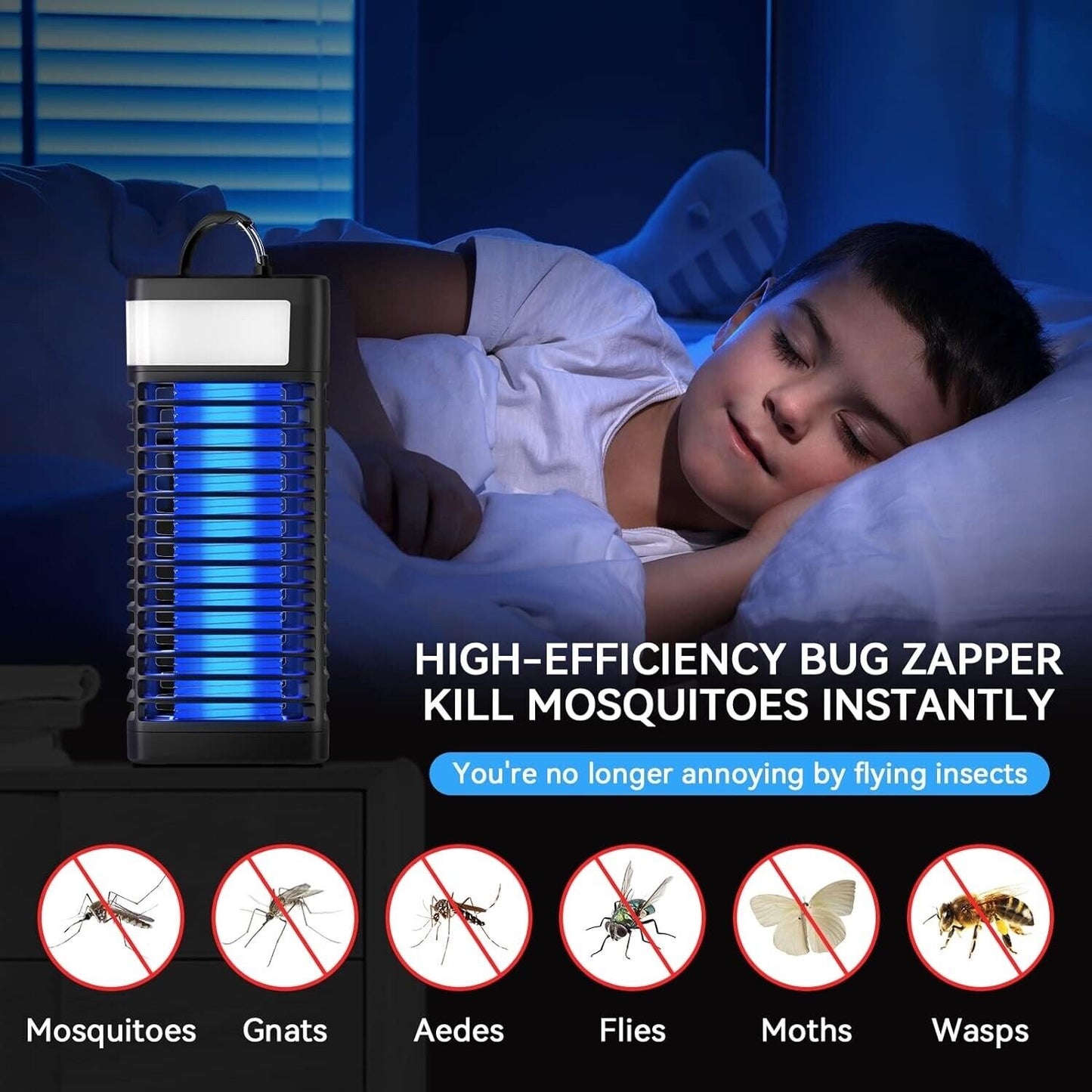 Camping light with Rechargeable Bug Zapper Waterproof Electronic Mosquito Killer