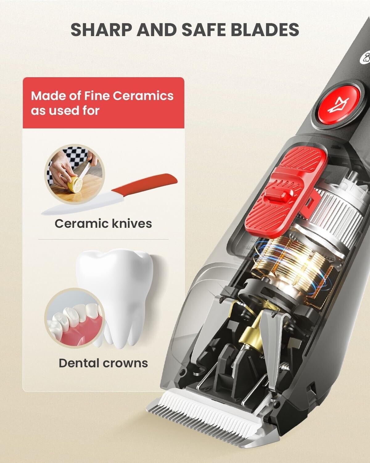 Pet Clipper Dog Hair Trimmer, Versatile Cutting Lengths Cordless Clipper