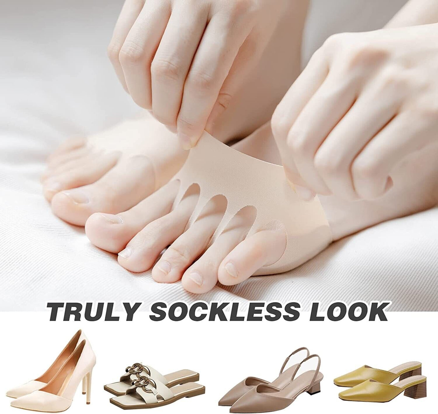 Size 6-8 -6Pairs Women's Toe Topper Liner Socks - Half socks for women