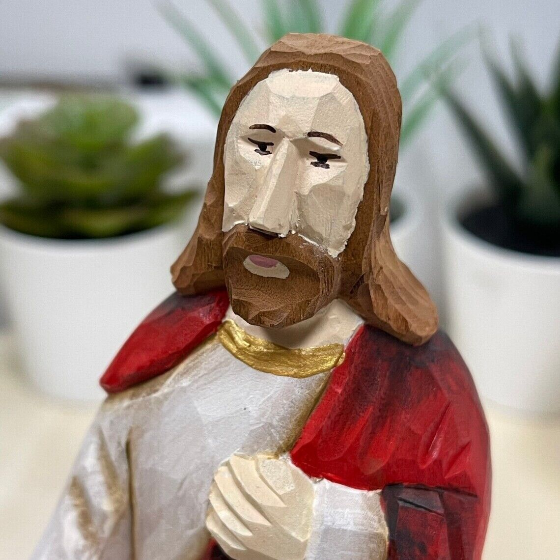 YEEYAYA Jesus Wood sculpture Religious articles Hand Carved Wood Wooden Jesus Fi