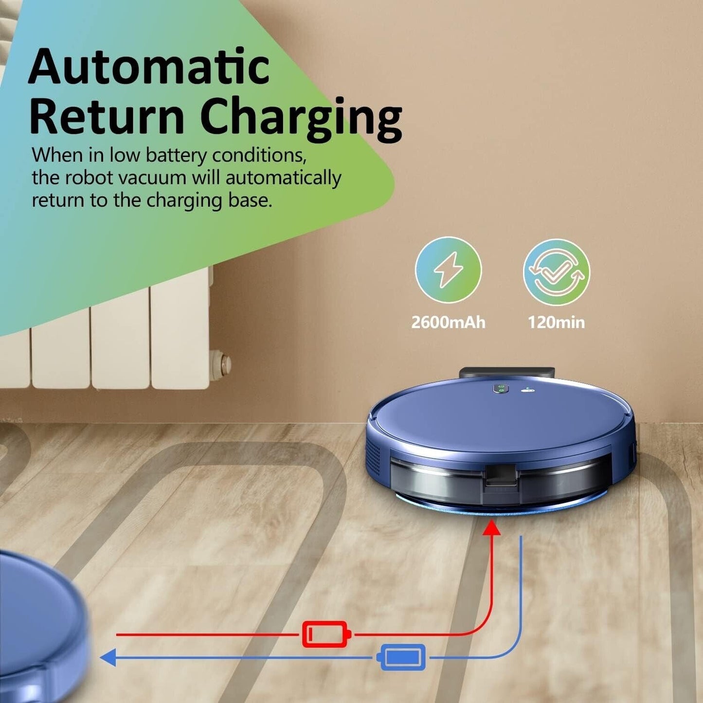 Robot Vacuum and Mop Combo, 3 in 1 Mopping Robotic Vacuum with Schedule, App/Blu