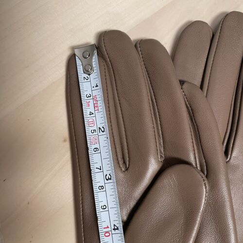 Women's Brown Genuine Leather Gloves, Size M"