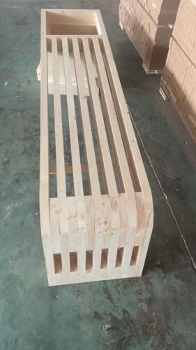 6ft Wood Bench with Wooden Planter Flowerbed Real Wood