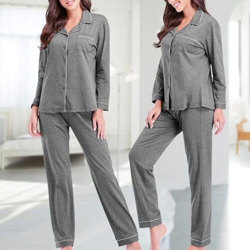 ONLY SIZE-M-Women's Soft Pajama Set Two Pieces Set Classic long Comfort