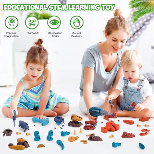 NEW Dinosaur Toys Take Apart Toys Set Building Toys Electric Drill & Play Mat