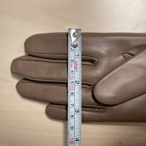 Women's Brown Genuine Leather Gloves, Size M"