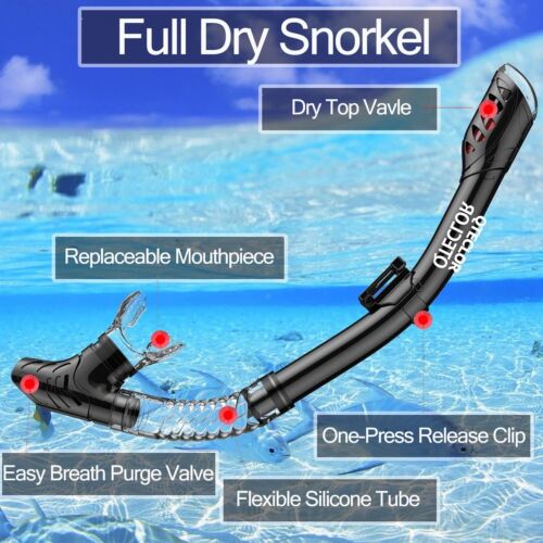 Snorkel Mask Set Snorkeling Gear Dry Snorkel Set and Mask