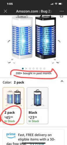 2pcs camping light with Bug Zapper Mosquito Zapper, Indoor/Outdoor,