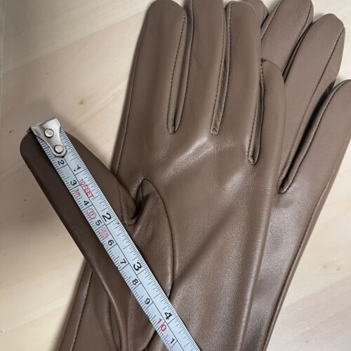 Women's Brown Genuine Leather Gloves, Size M"