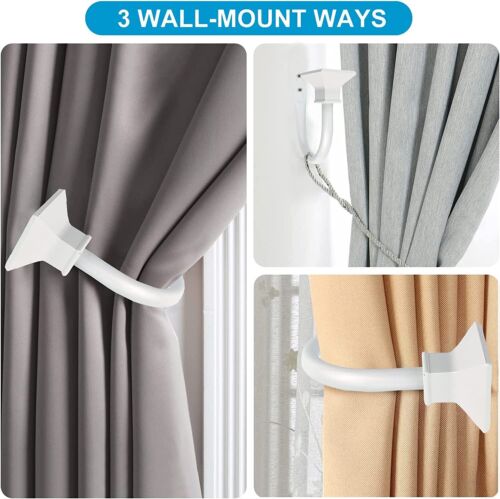 2 Pcs Square Metal Decorative Curtain Holdbacks, Wall Mounted Window Drapery