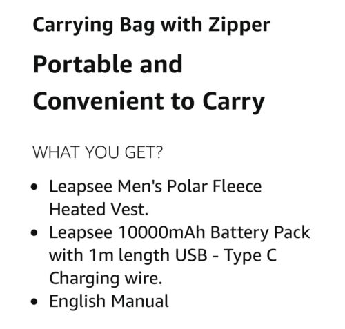 Size XXL-Heated Vest for Men with Battery Pack Included, Lightweight