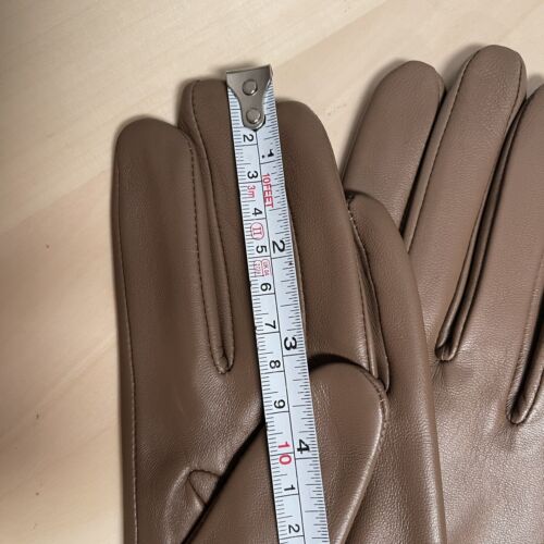 Women's Brown Genuine Leather Gloves, Size M"