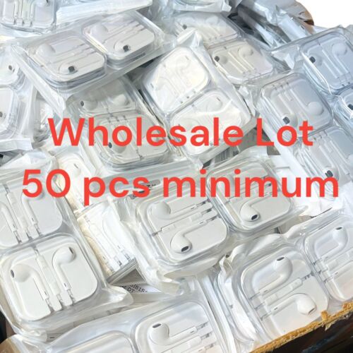 50pcs OEM iPhone/iPod Ear Pods Wired 3.5mm Headphone New Sealed